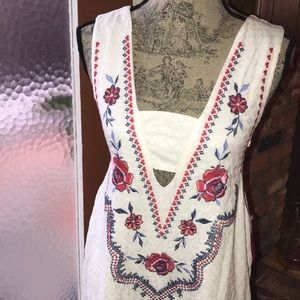 Embroidered White Dress NWT